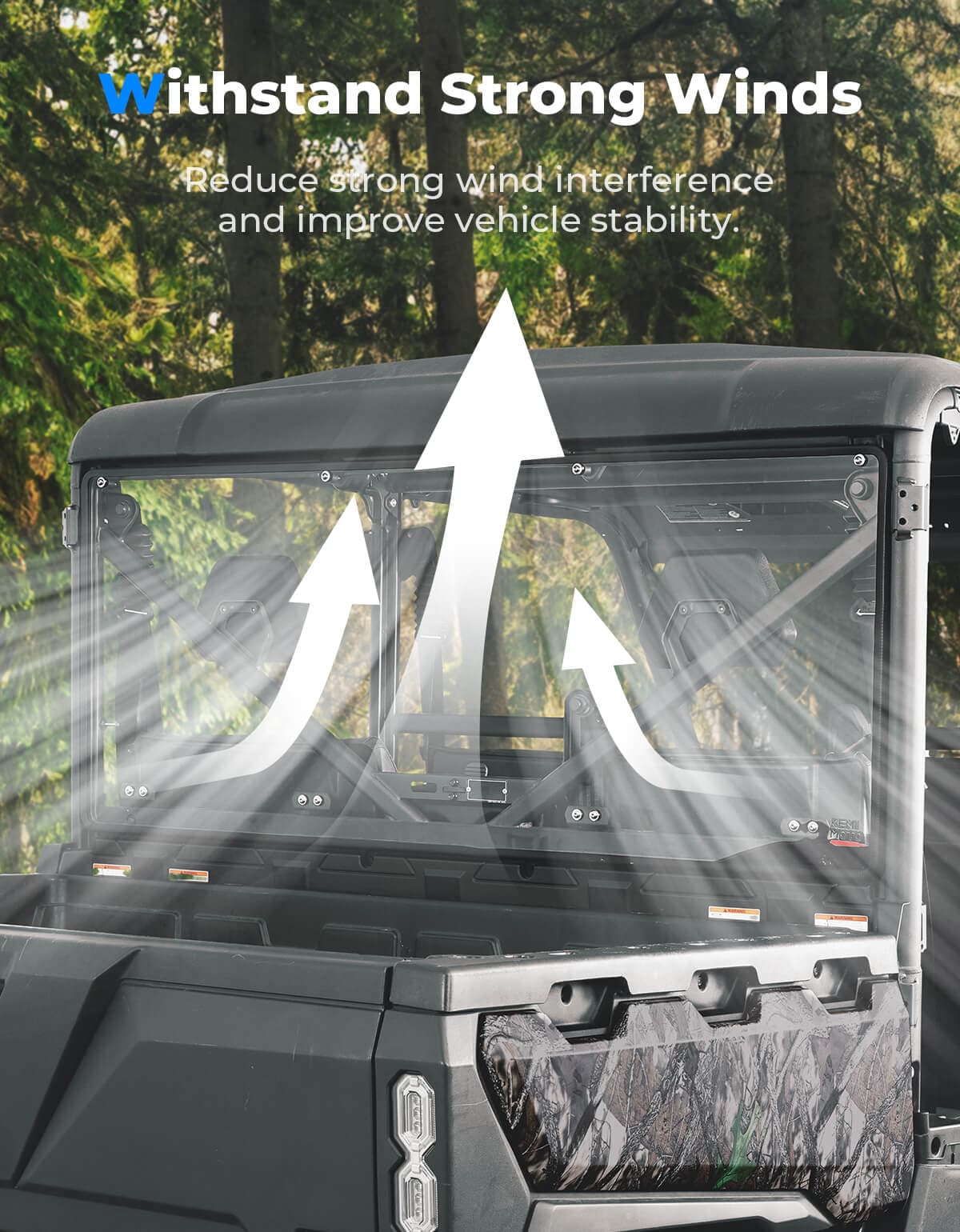 Kemimoto CF Moto UForce Clear Rear Windshield 2-Sided Hard Coated