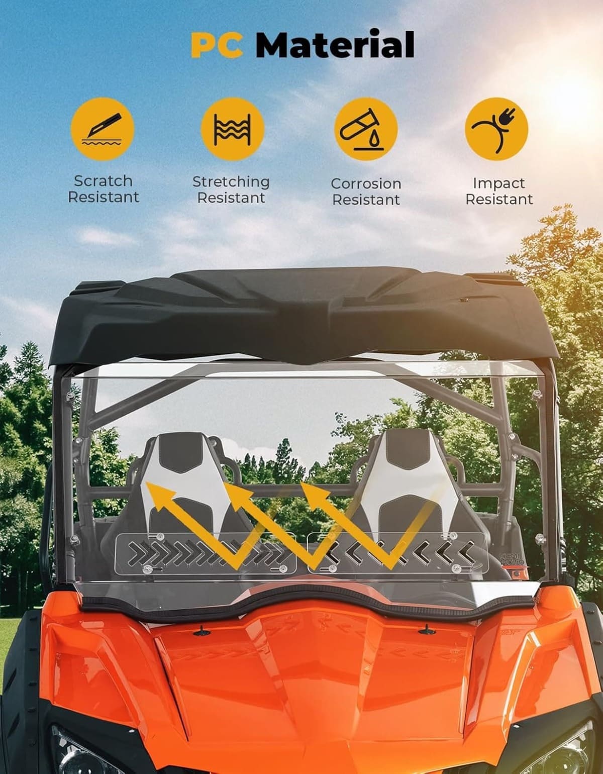 Kemimoto CF Moto ZForce Front Windshield w/Sliding Window