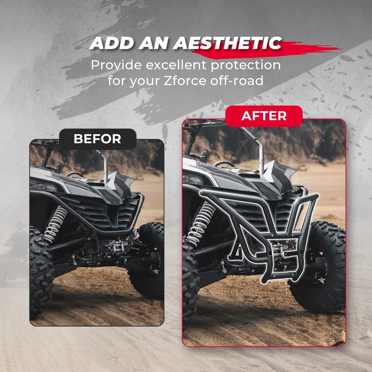 Kemimoto CF Moto ZForce 950 Front Bumper Brush Guard