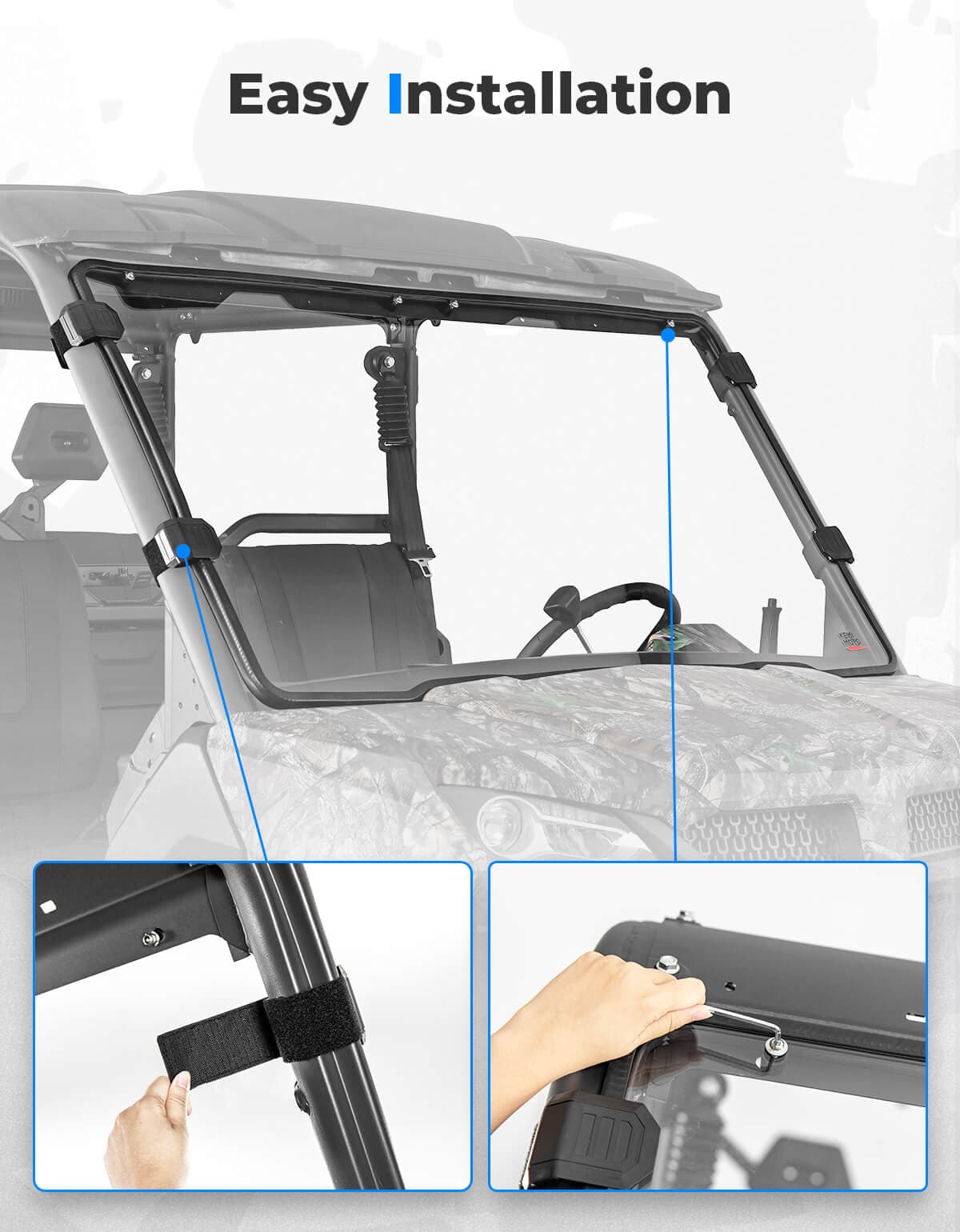 Kemimoto CFMoto UForce Clear Front Full Windshield