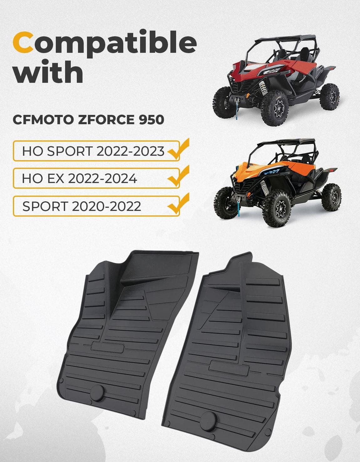 Kemimoto CFMoto UForce TPE Front Floor Mats