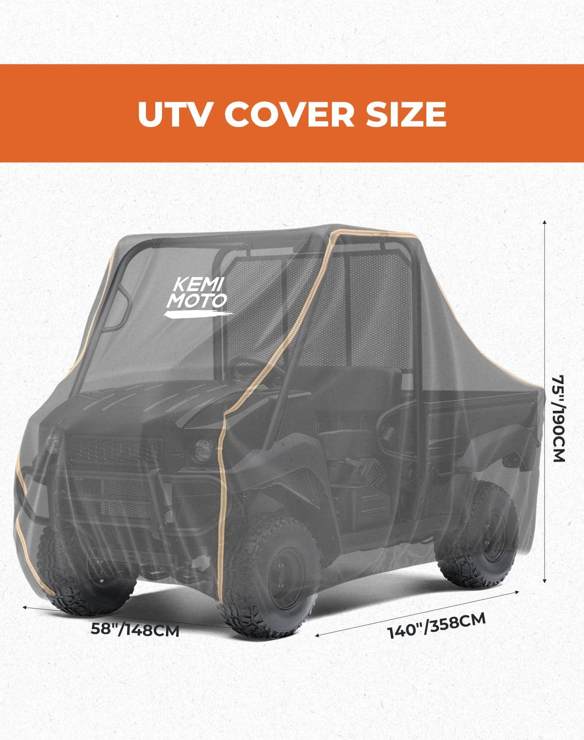 Kemimoto 420D oxford fabric 2-3 Seaters UTV Cover