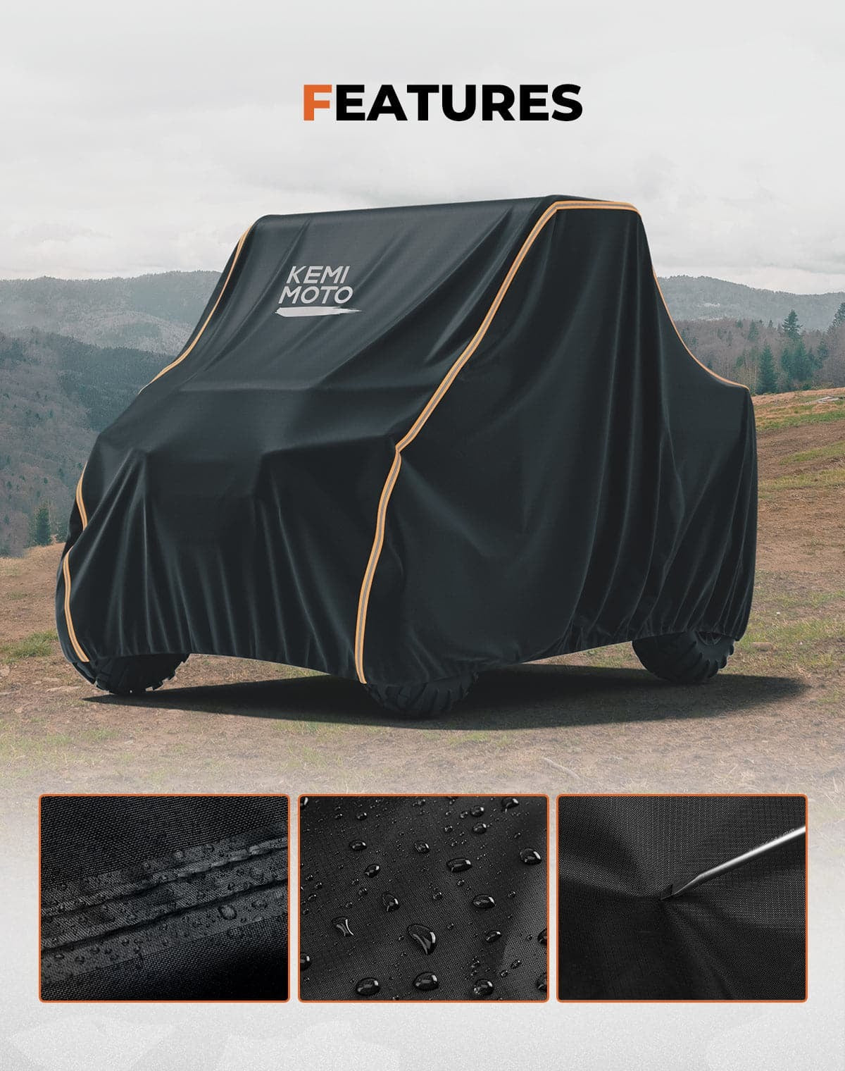 Kemimoto 420D oxford fabric 2-3 Seaters UTV Cover