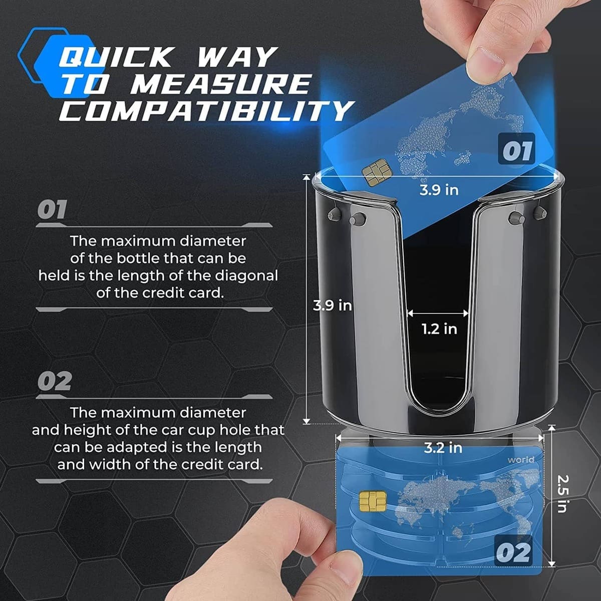 Kemimoto Cup Holder Expander with Tray