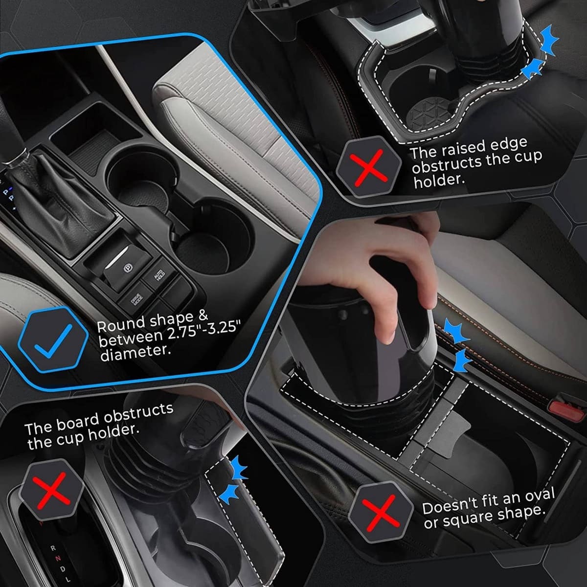 Kemimoto Cup Holder Expander with Tray