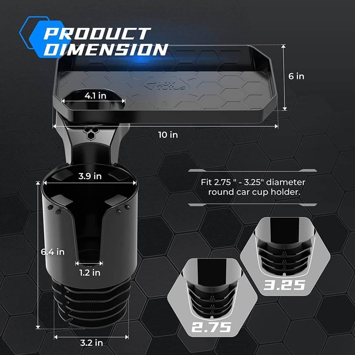 Kemimoto Cup Holder Expander with Tray