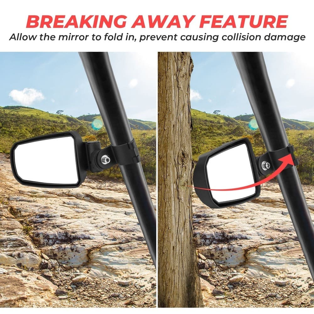 Kemimoto Honda Adjustable Side View Convex Mirror 1.75" Roll Cage