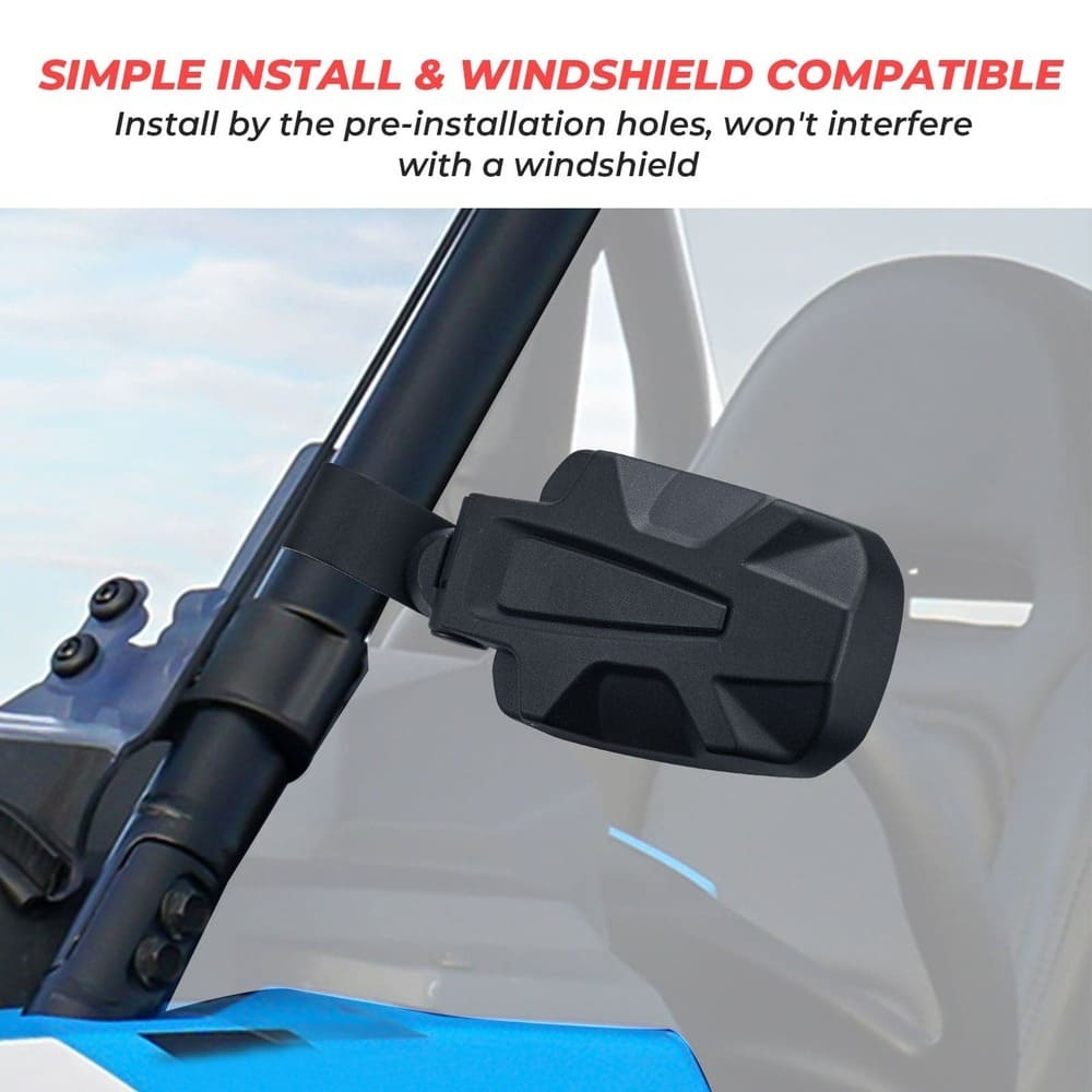 Kemimoto Honda Adjustable Side View Convex Mirror 1.75" Roll Cage