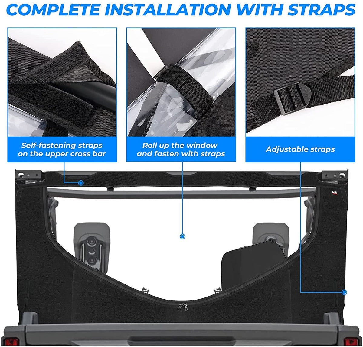 Kemimoto Honda Pioneer 1000-5 Fabric Rear Panel w/Open Window
