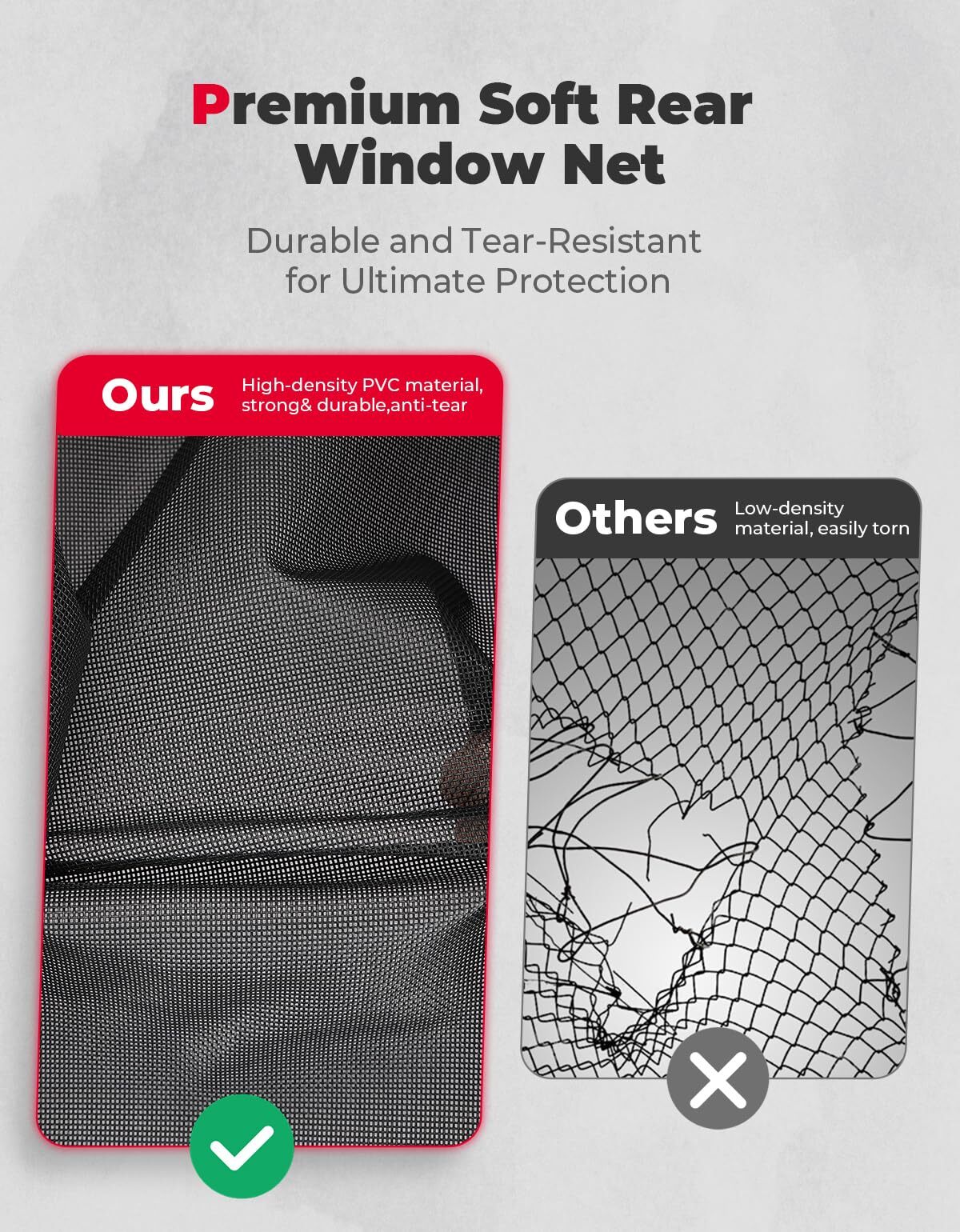 Kemimoto Honda Pioneer 1000-6 UTV Soft Rear Window Net