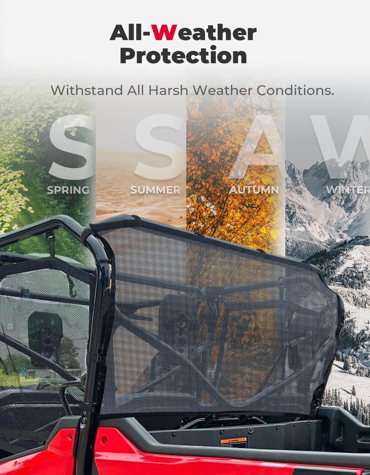 Kemimoto Honda Pioneer 1000-6 UTV Soft Rear Window Net