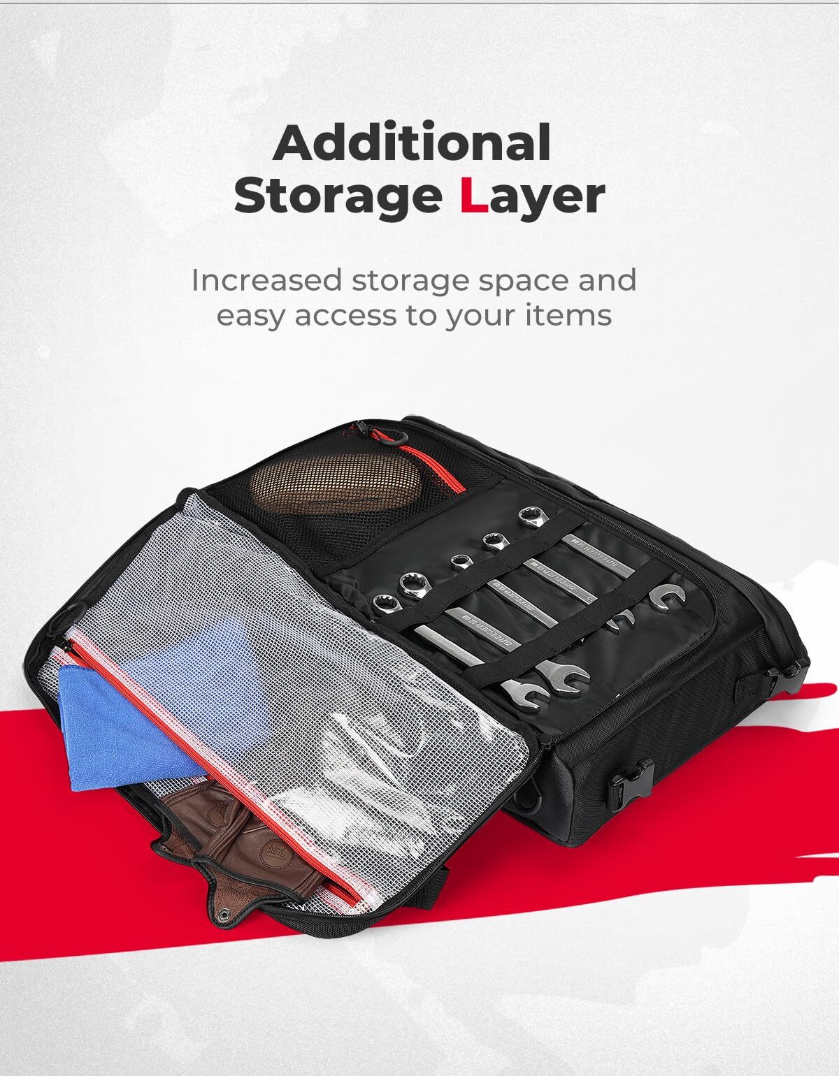 Kemimoto Honda Pioneer 1000-6 UTV Tool Bag, 16L Storage Bag Under Seat