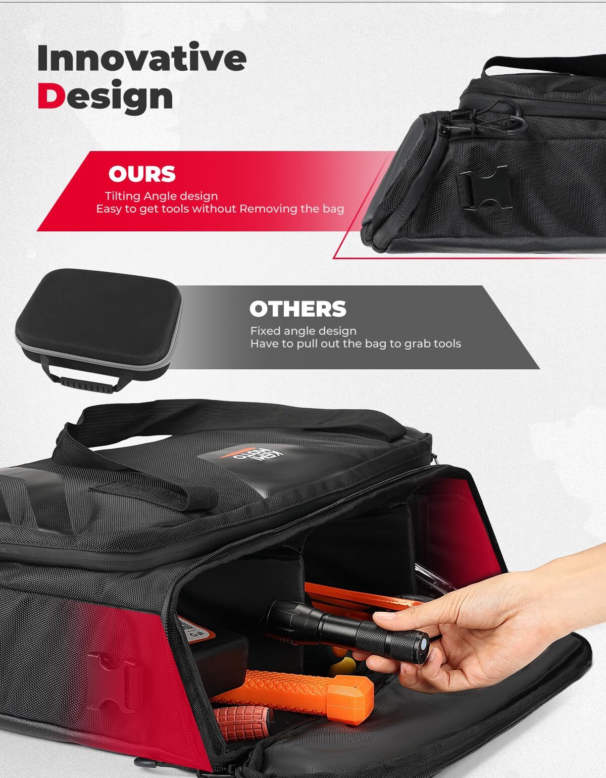 Kemimoto Honda Pioneer 1000-6 UTV Tool Bag, 16L Storage Bag Under Seat