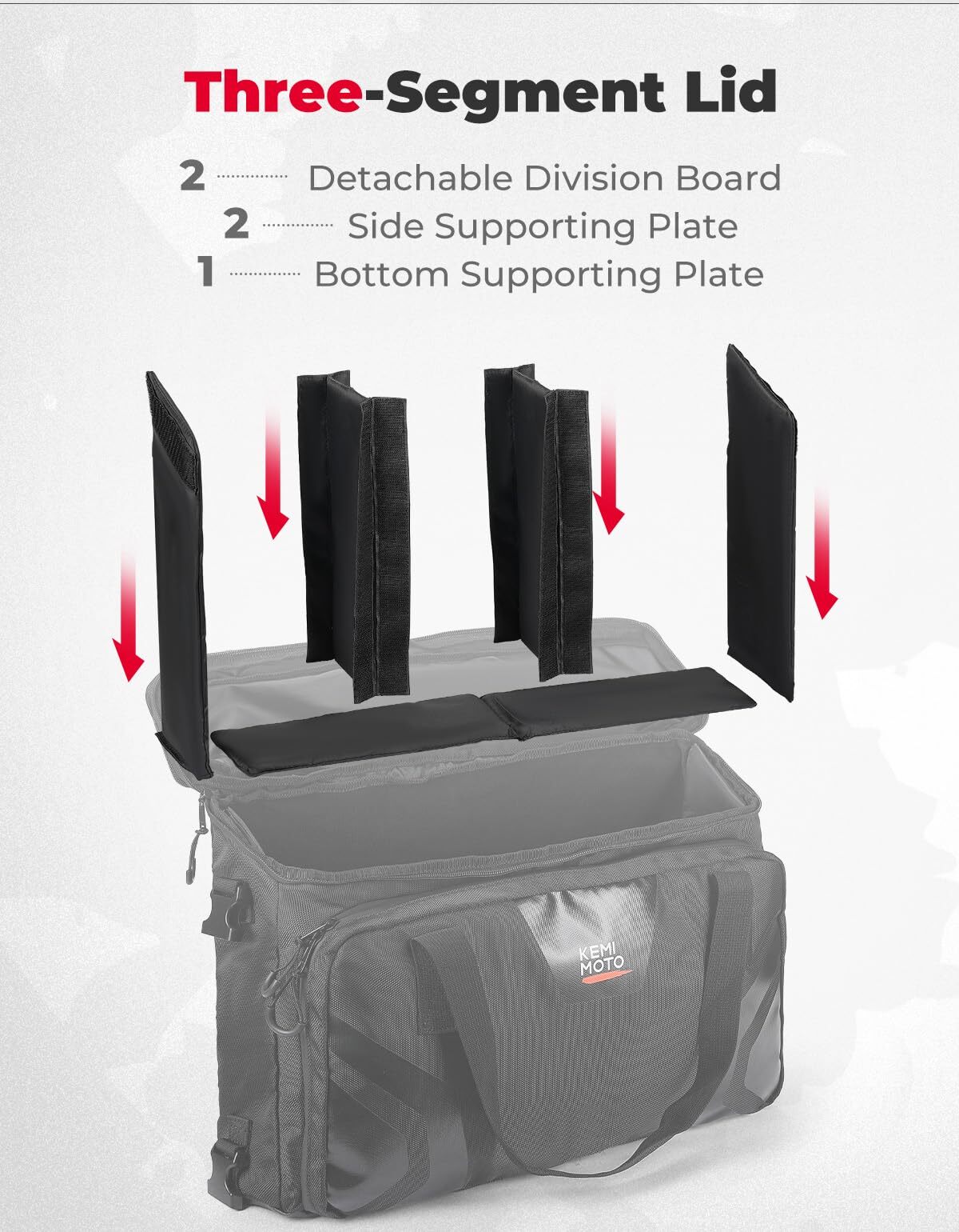 Kemimoto Honda Pioneer 1000-6 UTV Tool Bag, 16L Storage Bag Under Seat