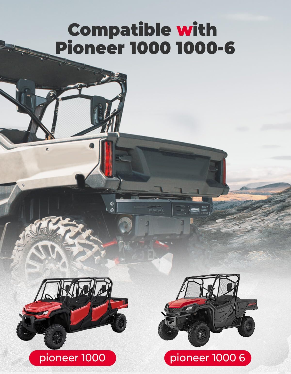 Kemimoto Honda Pioneer 1000 Rear Bumper