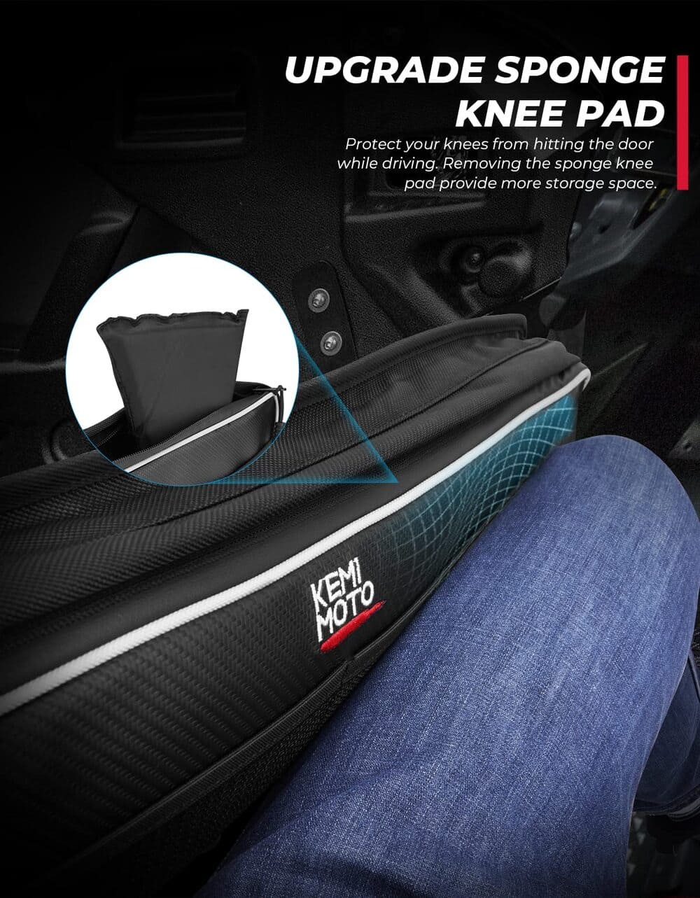 Kemimoto Honda Talon Door Bags with Knee Pad 2 Pack