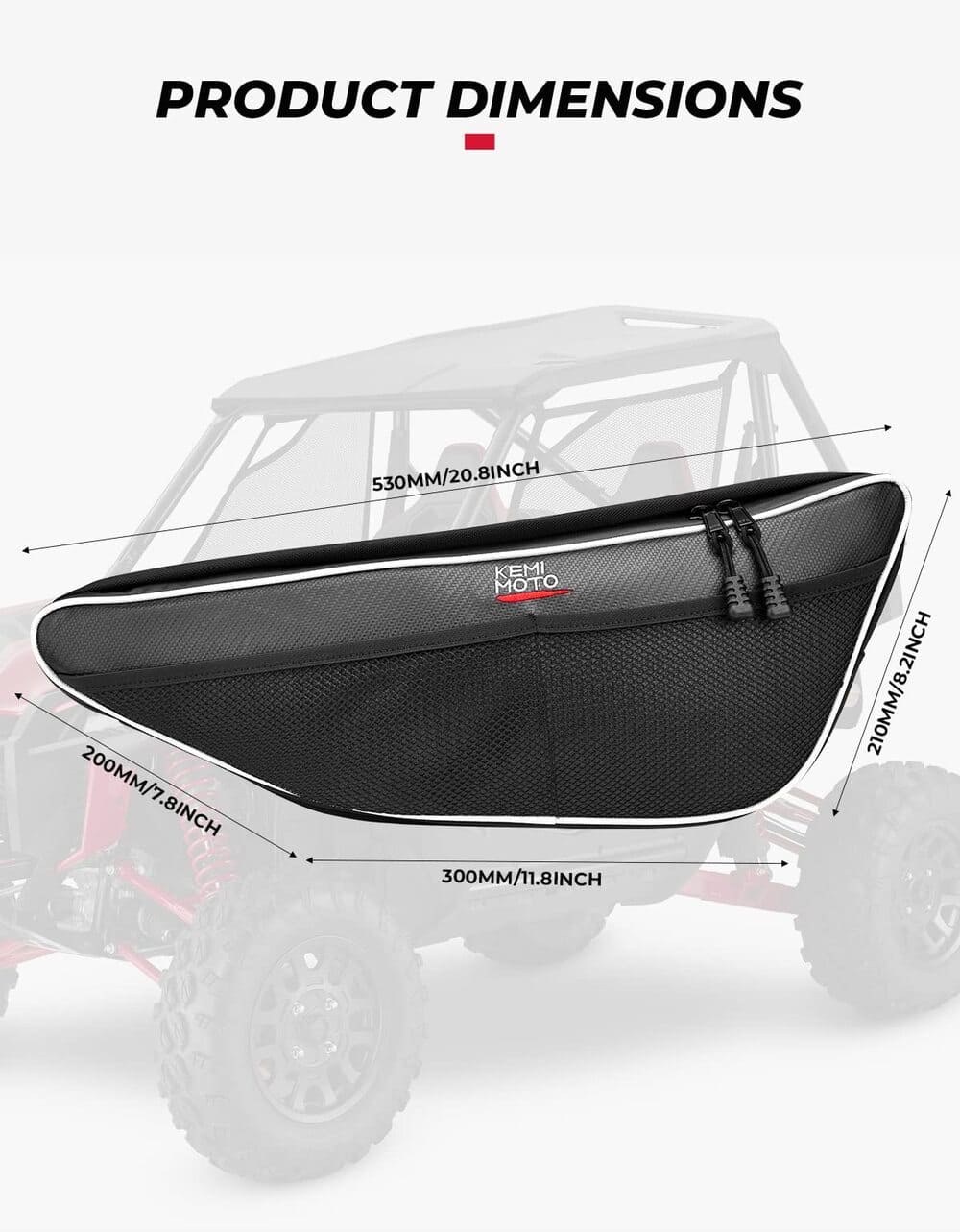 Kemimoto Honda Talon Door Bags with Knee Pad 2 Pack