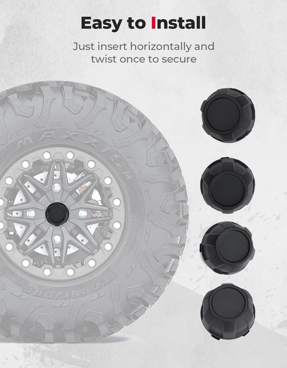 Kemimoto Kawasaki Teryx KRX 1000 4Pcs Tire Wheel Hub Caps