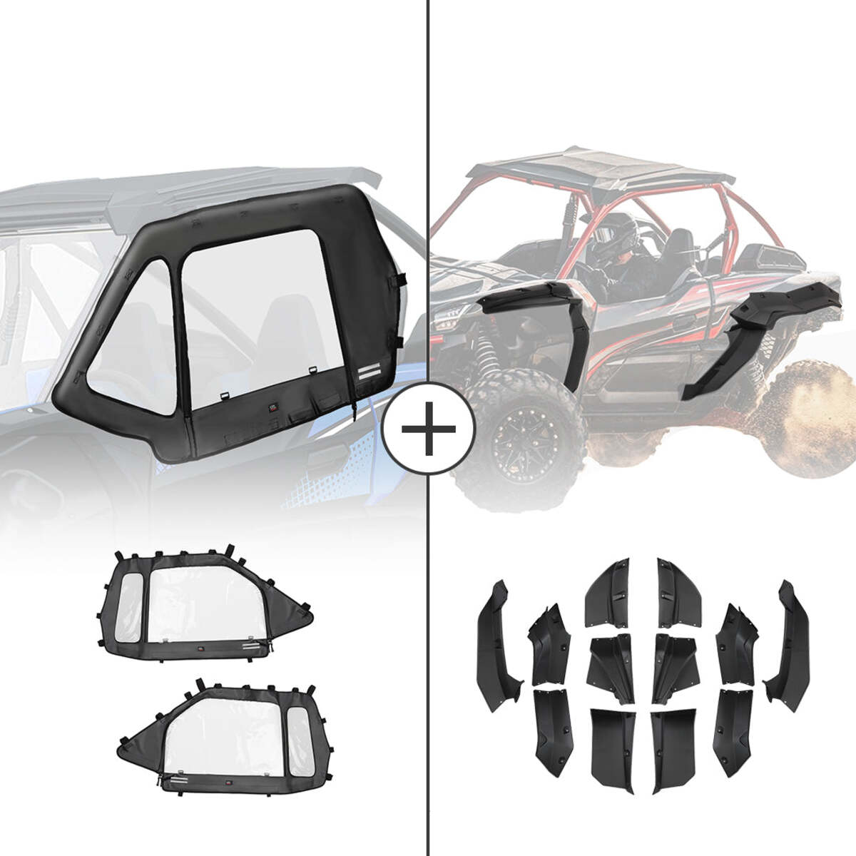 Kemimoto Kawasaki Teryx KRX 1000 Soft Cab Enclosures & Fender Flares