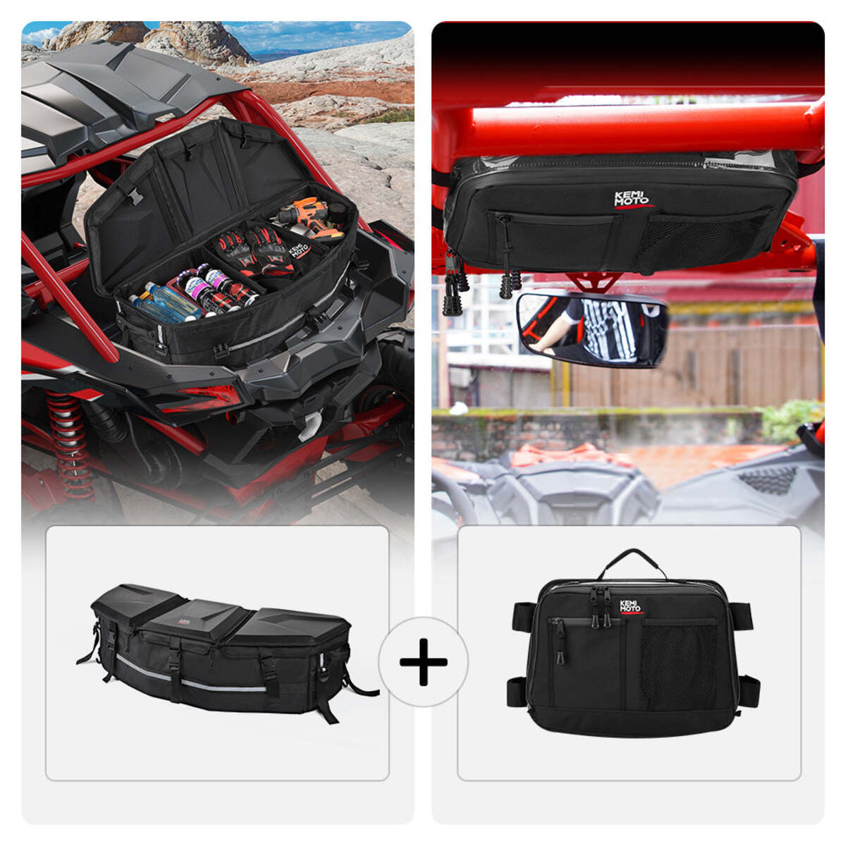 Kemimoto Can-Am Maverick X3 Rear & Roof Storage Bags