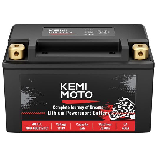 Kemimoto UTV/ATV Life Po4 12v 6Ah Lithium Battery