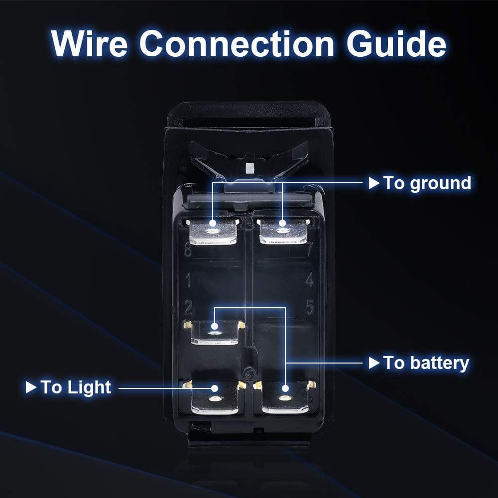 Kemimoto Lighted Whip Illuminated Marine Rocker Switch 12V