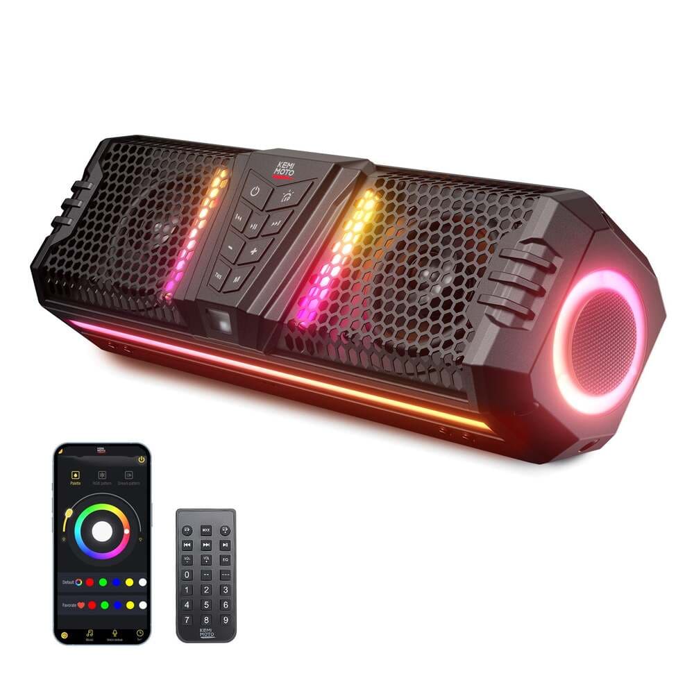 Kemimoto Midnight 40 16'' RGB Bluetooth Sound Bar for UTV Golf Cart Marine Boat