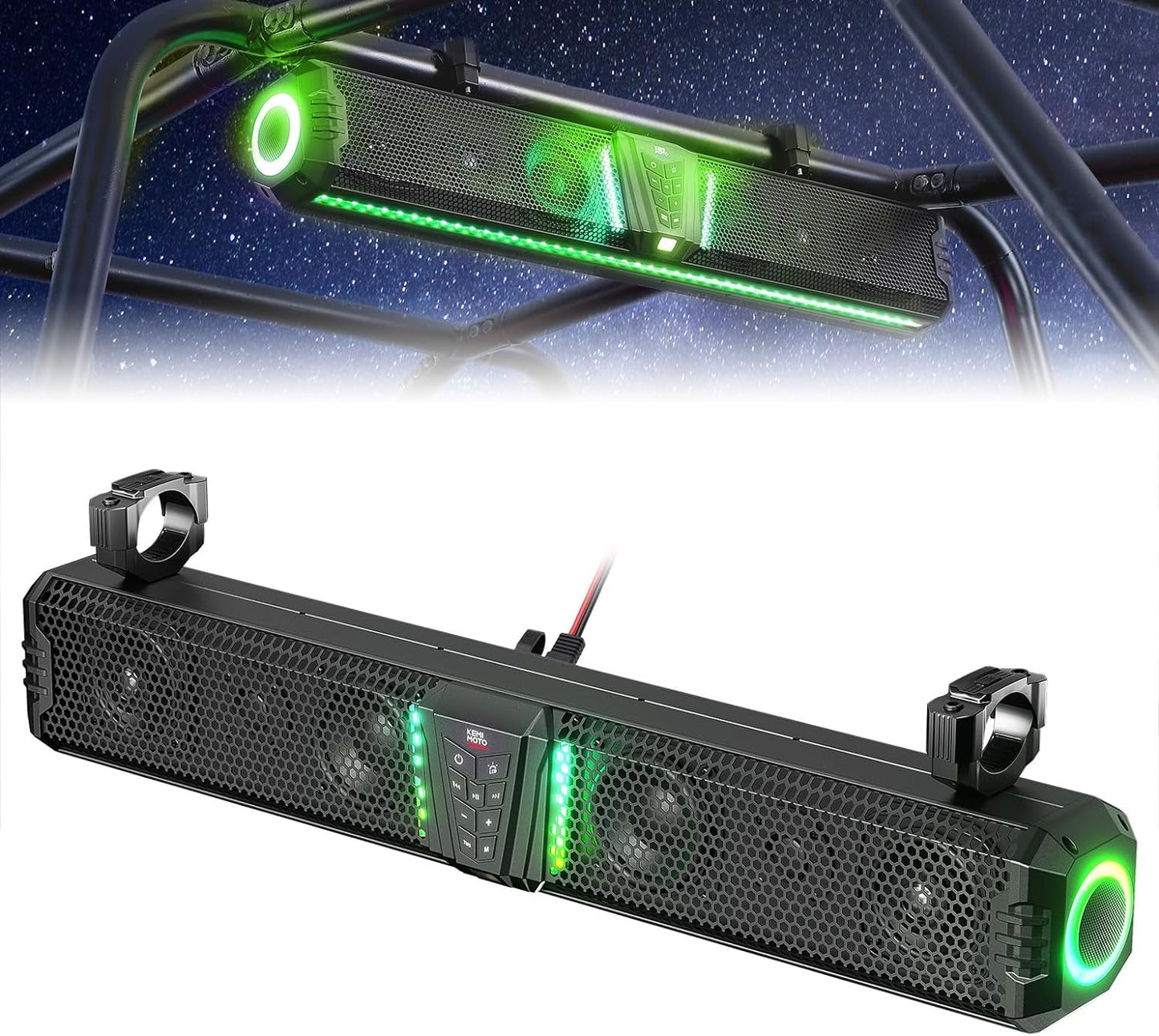Kemimoto Midnight 60 26" 4-Speaker UTV Bluetooth Sound Bar w/RGB Lighting