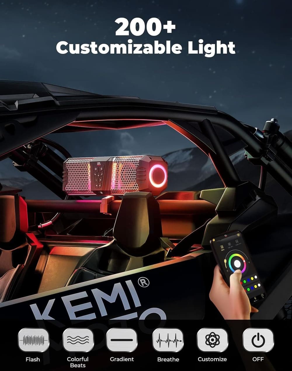 Kemimoto Midnight S40 16" Aluminum RGB Bluetooth Soundbar Silver