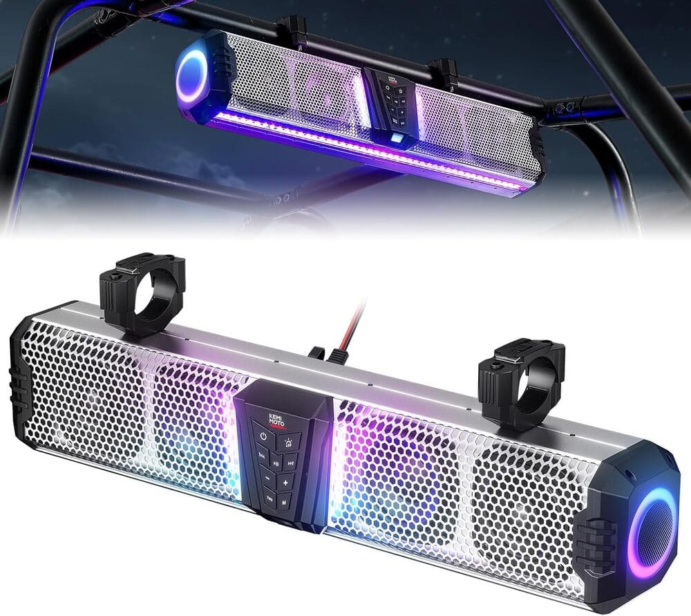 Kemimoto Midnight S80 26"/32" Aluminum 6-Speaker RGB Soundbar Silver