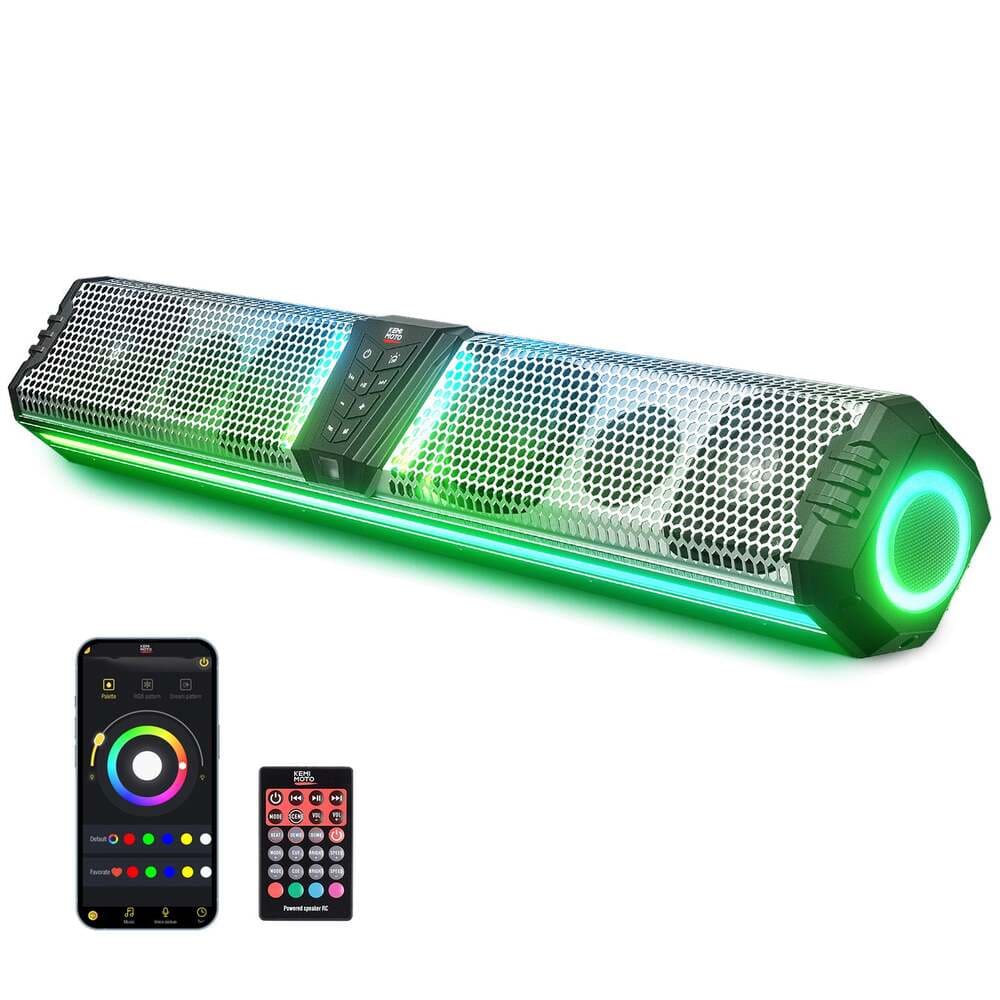 Kemimoto Midnight S80 26"/32" Aluminum 6-Speaker RGB Soundbar Silver