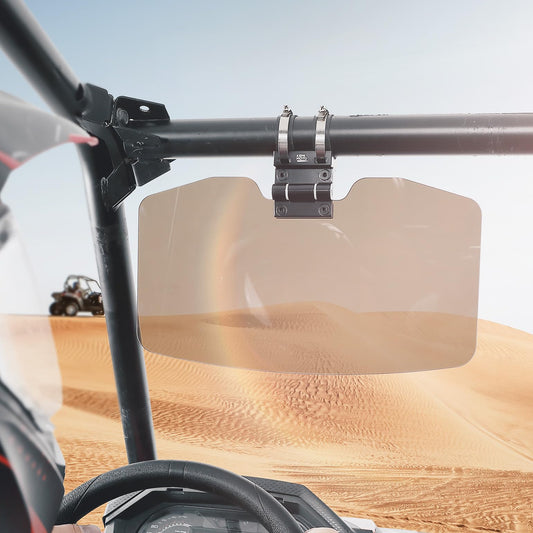 Kemimoto Oversized Upgraded UTV Sun Visor Mirror for 1.5”-2” Roll Bars