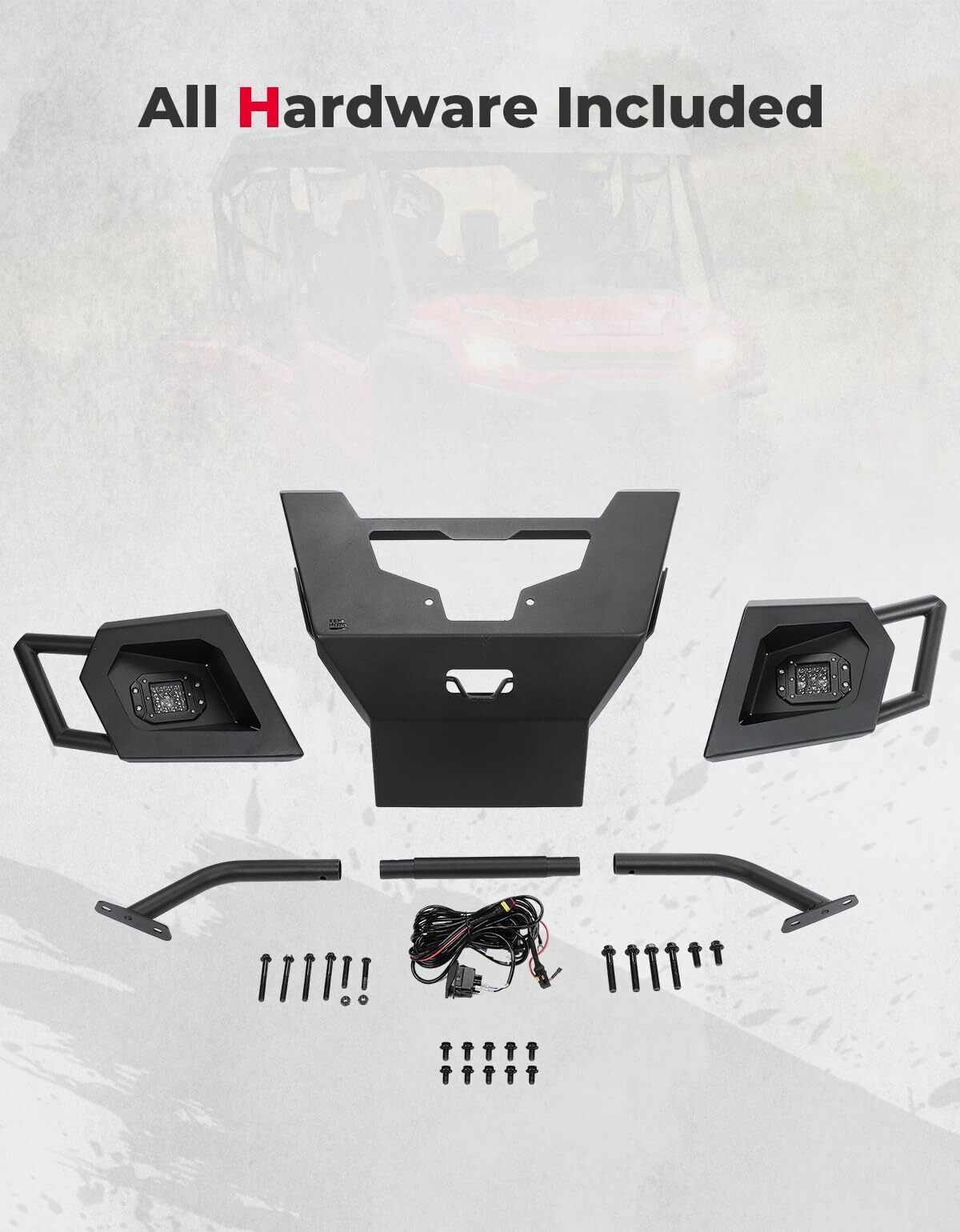 Kemimoto Pioneer 1000 UTV Front Bumper with Lights
