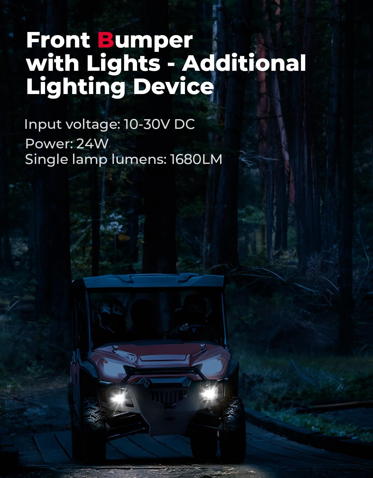 Kemimoto Pioneer 1000 UTV Front Bumper with Lights