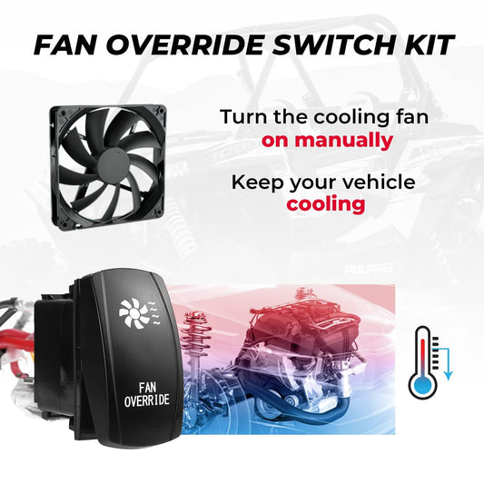 Kemimoto Polaris/ Can-Am ATV/ UTV Fan Override Switch Kit with Relay