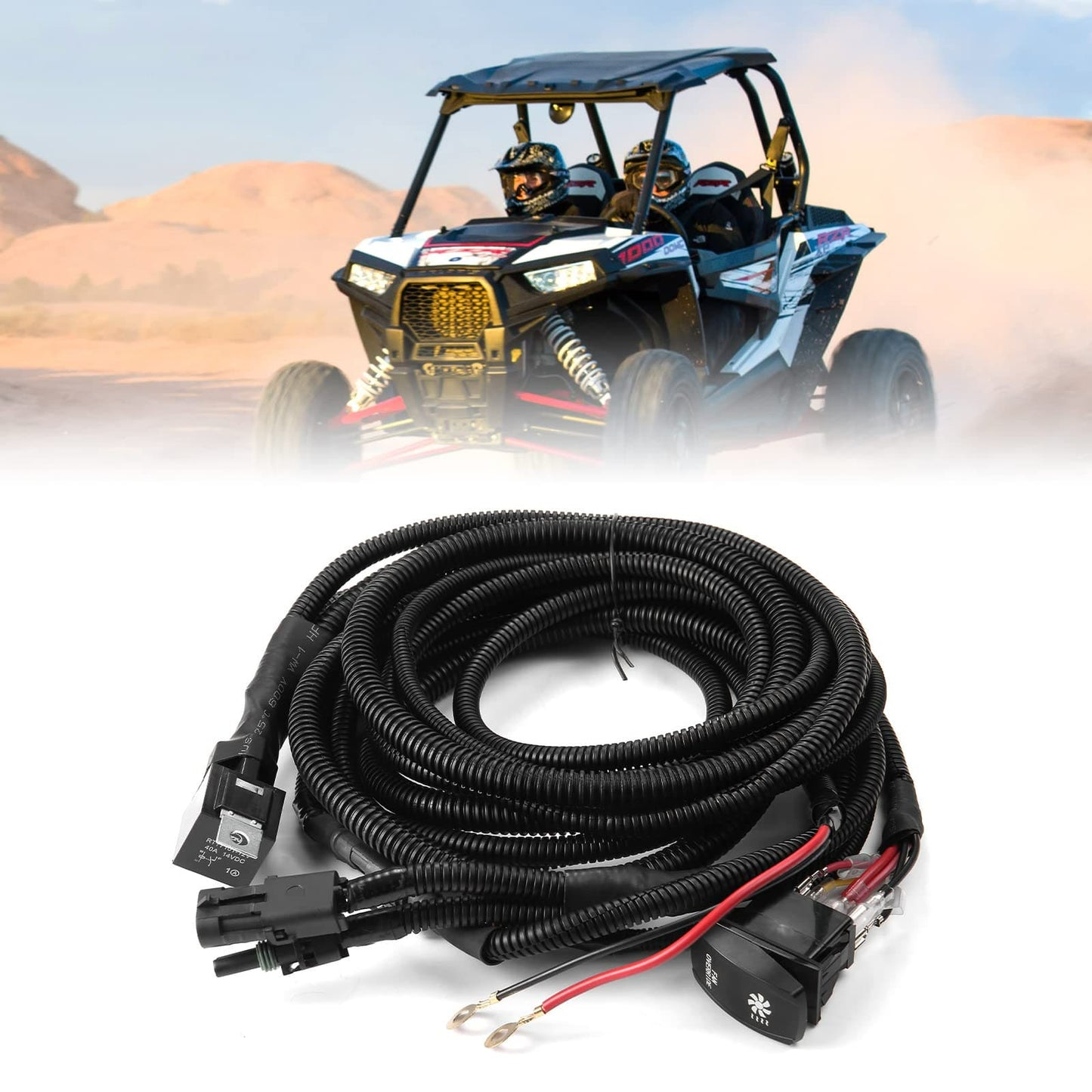 Kemimoto Polaris/ Can-Am ATV/ UTV Fan Override Switch Kit with Relay
