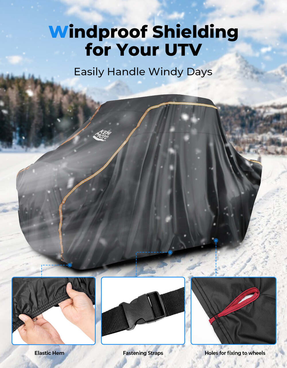 Kemimoto 3000mm UTV 2-Seater Waterproof Cover