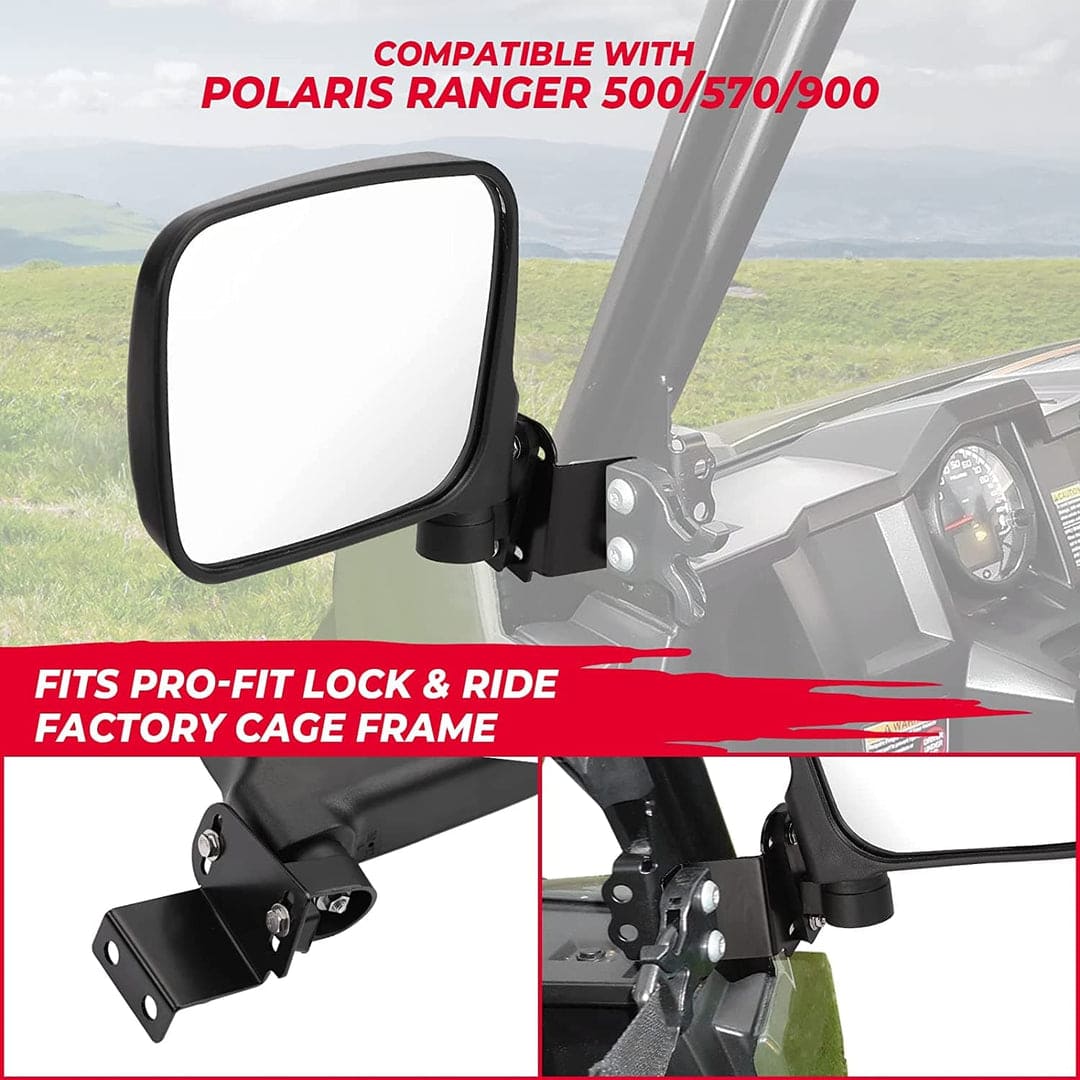Kemimoto Polaris Ranger 500/ 570/ XP 900 7.8" Rear View Side Mirrors