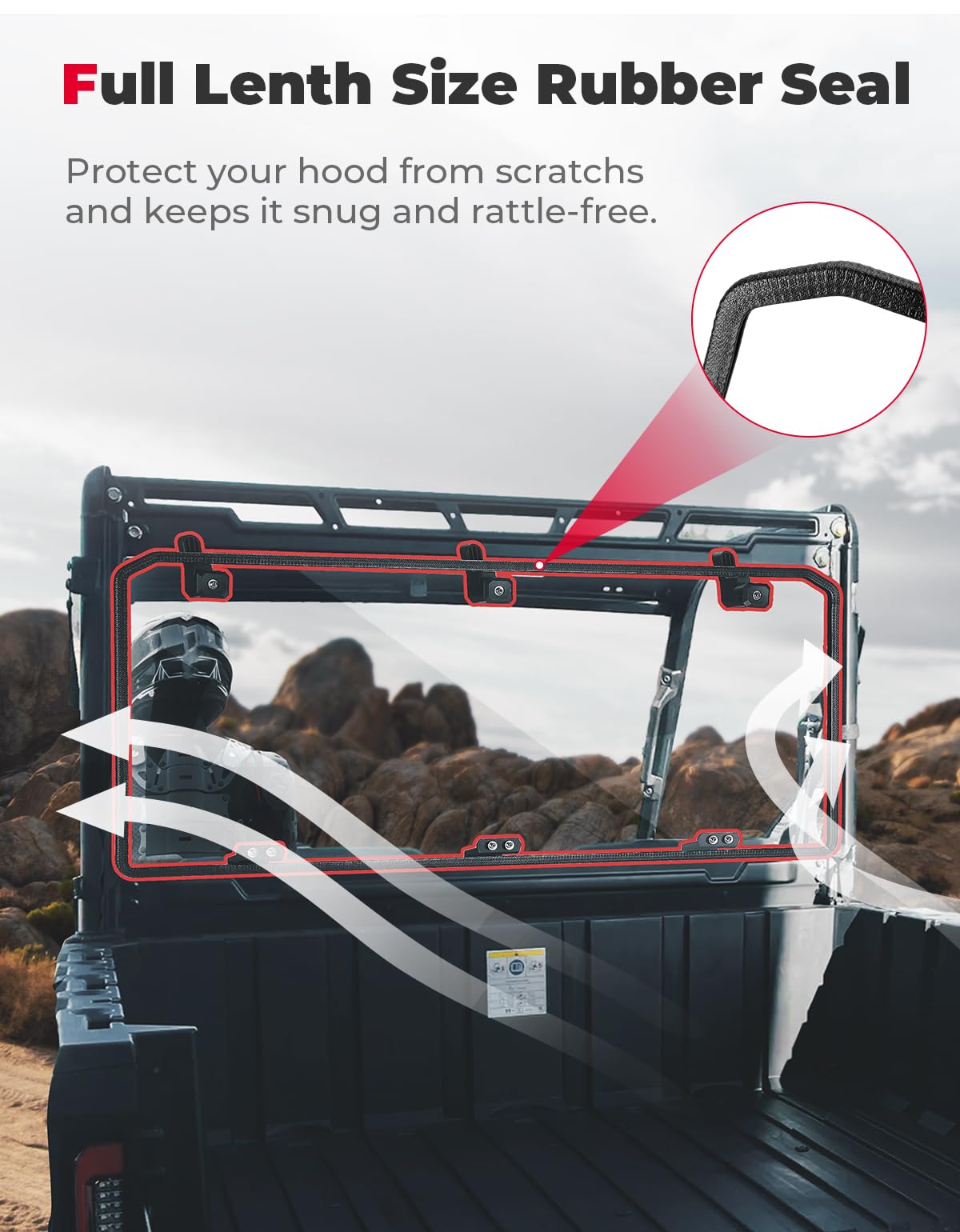 Kemimoto Polaris Ranger Rear Windshield
