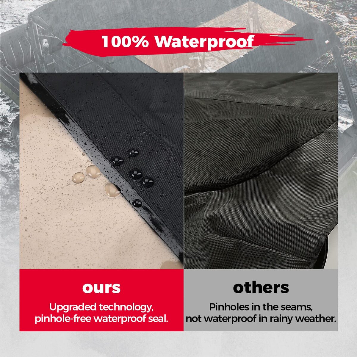 Kemimoto Polaris Ranger Crew XP 1000 6-Seat Crew Canvas Roof Top Tint Waterproof