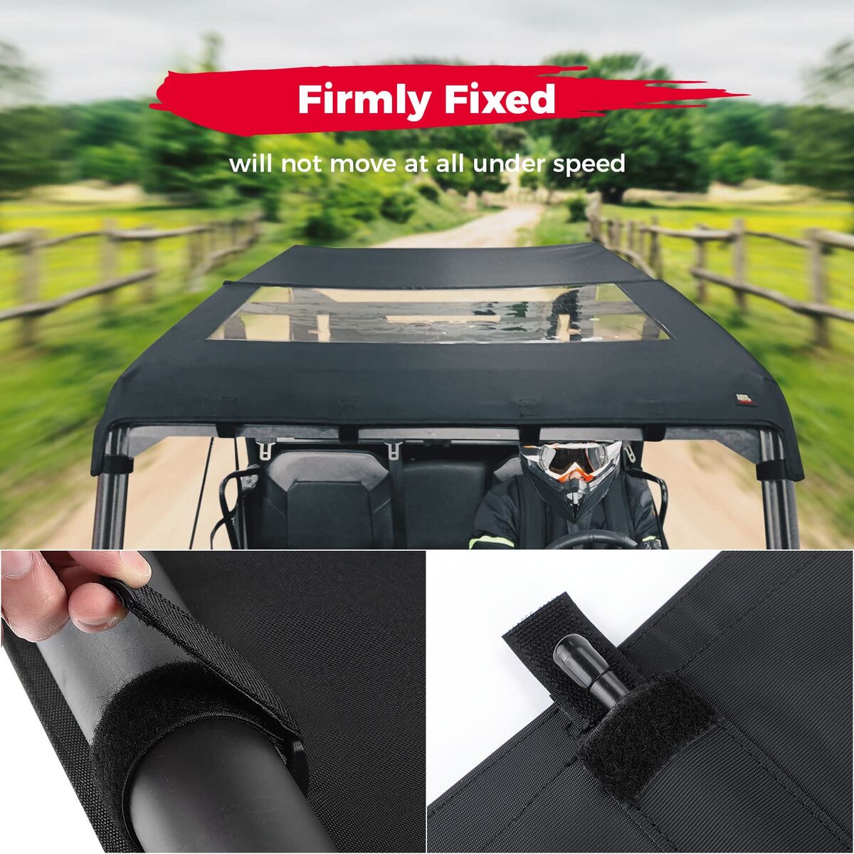 Kemimoto Polaris Ranger Crew XP 1000 6-Seat Crew Canvas Roof Top Tint Waterproof