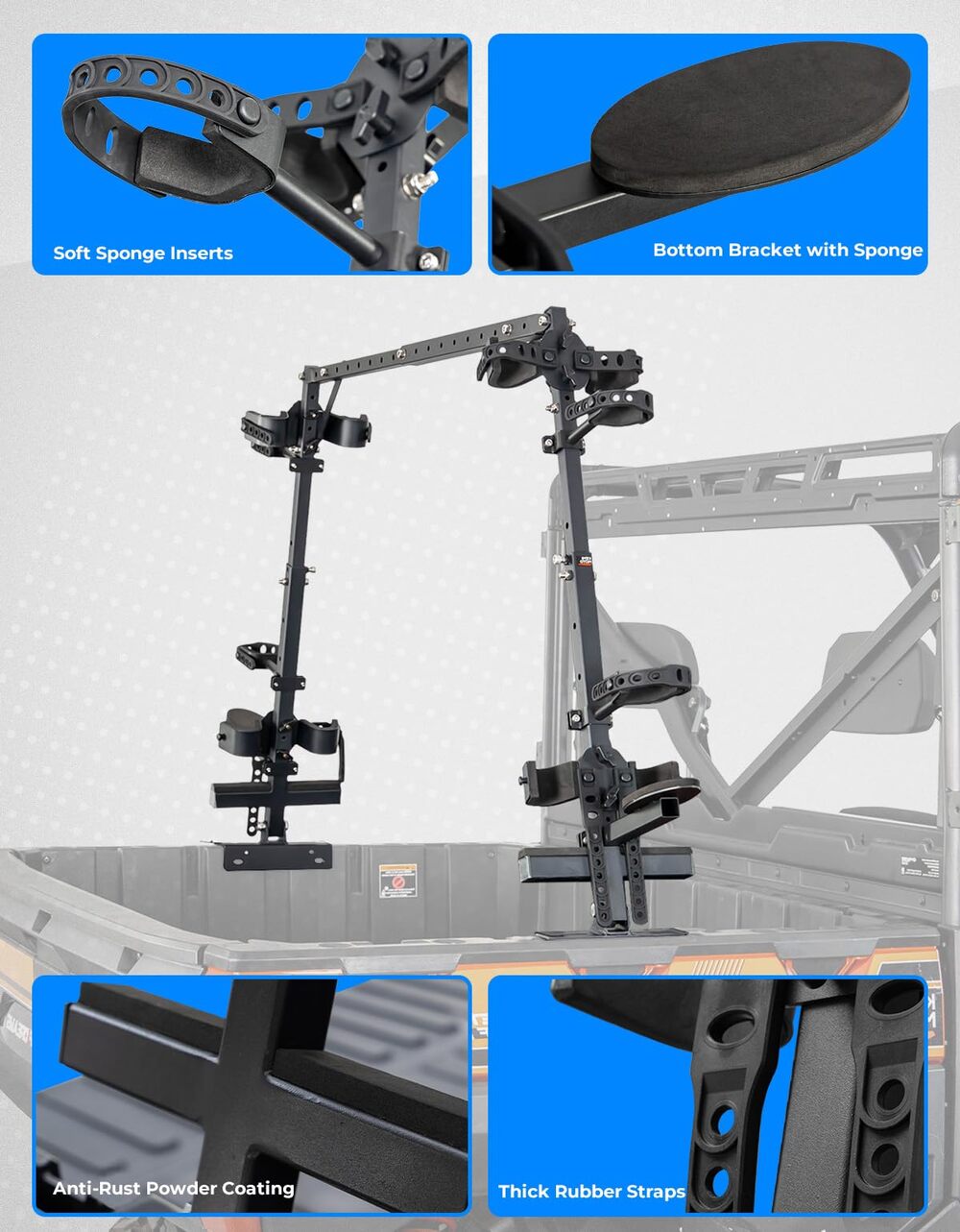 Kemimoto Polaris Ranger UTV Double Crossbow Rack
