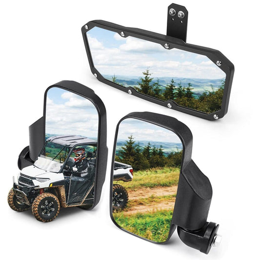 Kemimoto Polaris Ranger Side Mirrors & Center Mirror Set
