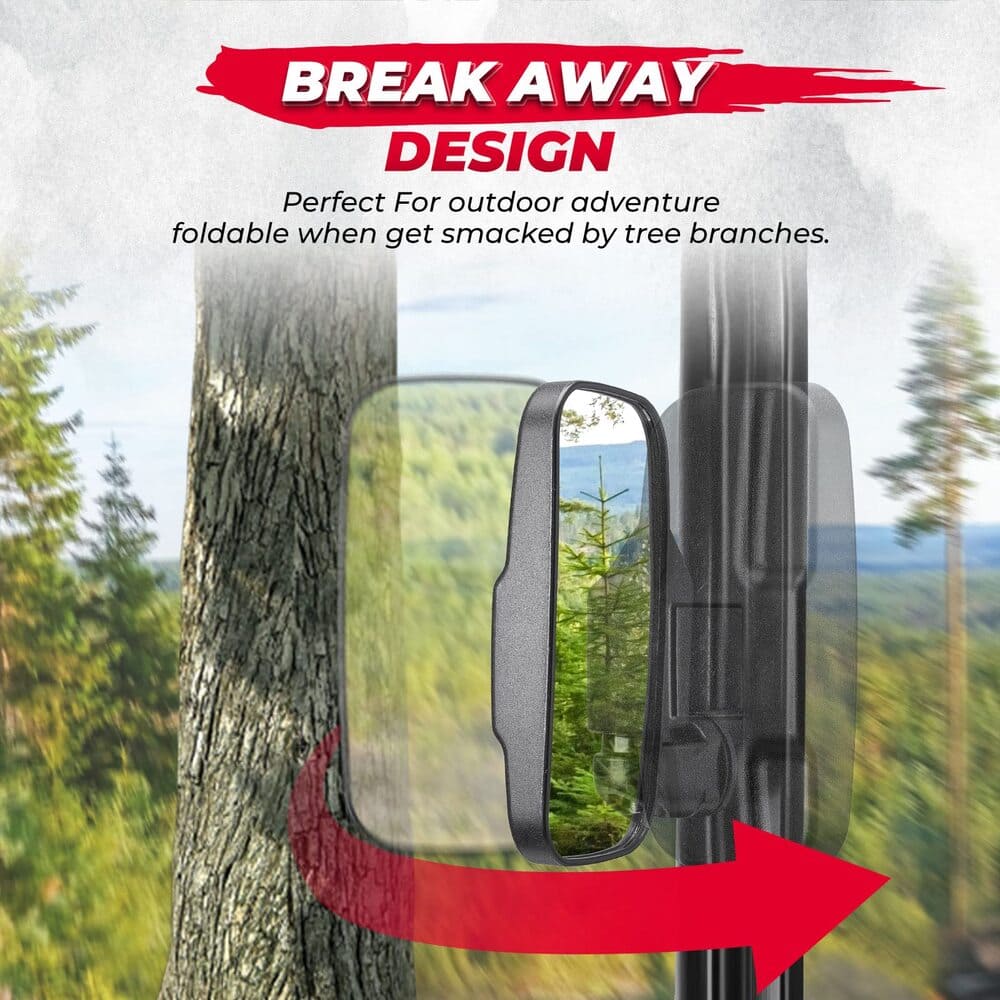 Kemimoto Polaris Ranger Side Mirrors & Center Mirror Set