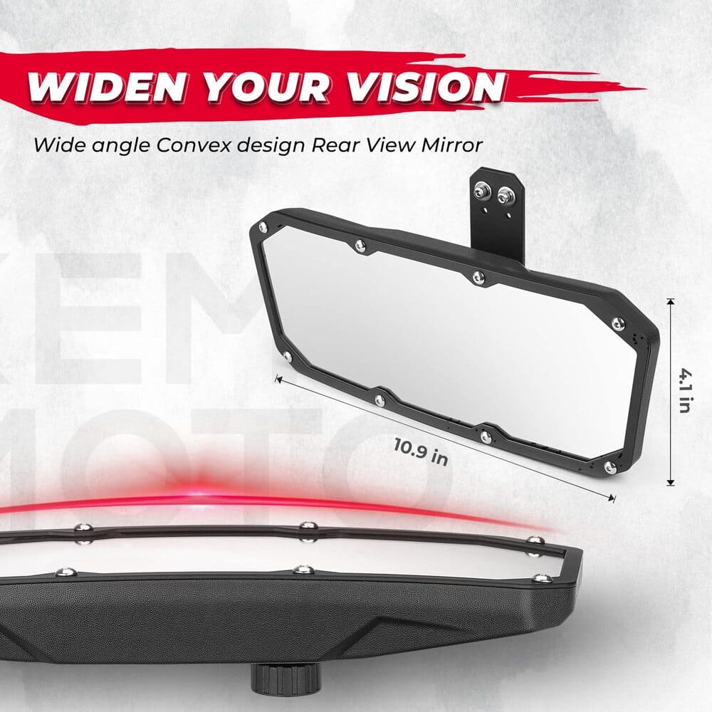 Kemimoto Polaris Ranger Side Mirrors & Center Mirror Set