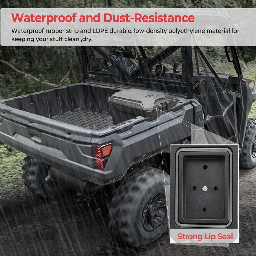 Kemimoto Polaris Ranger XP 1000 45L Waterproof Bed Cargo Box Passenger Side