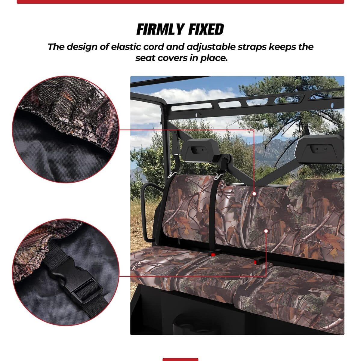 Kemimoto Polaris Ranger XP 1000/Crew 3 Pcs Camouflage Seat Cover