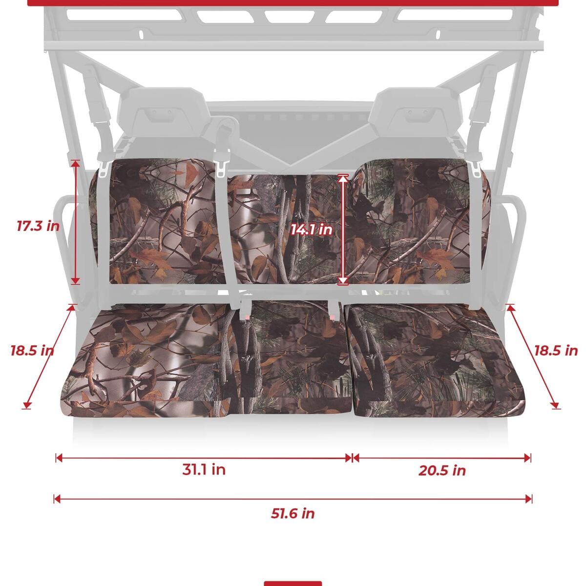 Kemimoto Polaris Ranger XP 1000/Crew 3 Pcs Camouflage Seat Cover