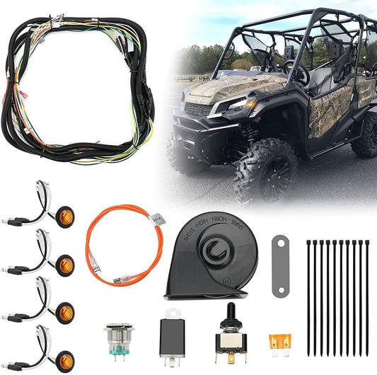Kemimoto '17-'24 Polaris Ranger XP 1000 Crew Turn Signal Kit & Seat Cover & Side Mirrors