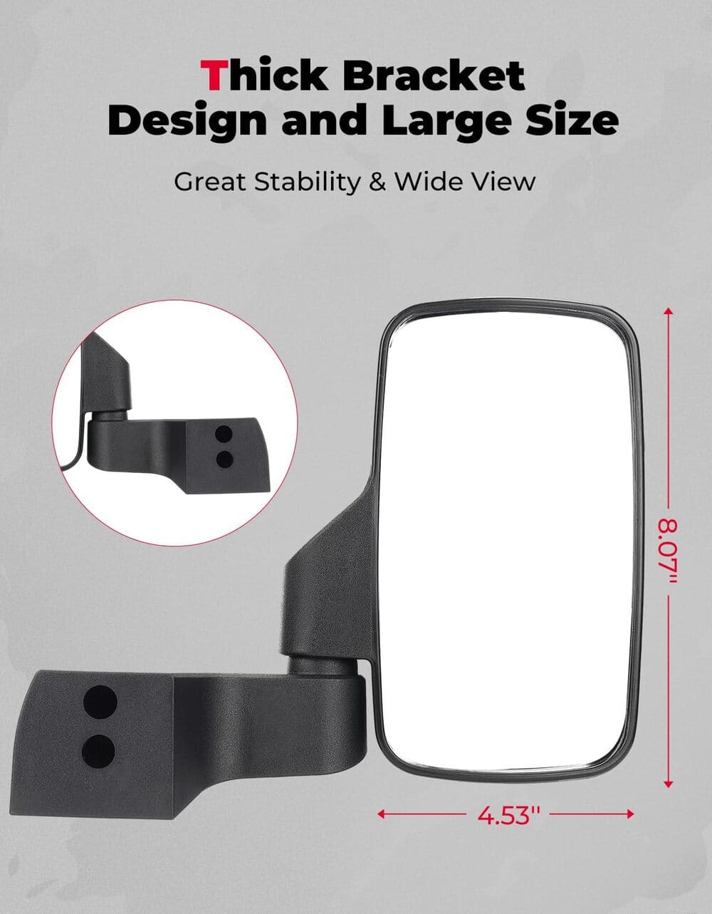 Kemimoto Polaris Ranger XP 1000 Door Mounted Side View Mirrors 1 Pair